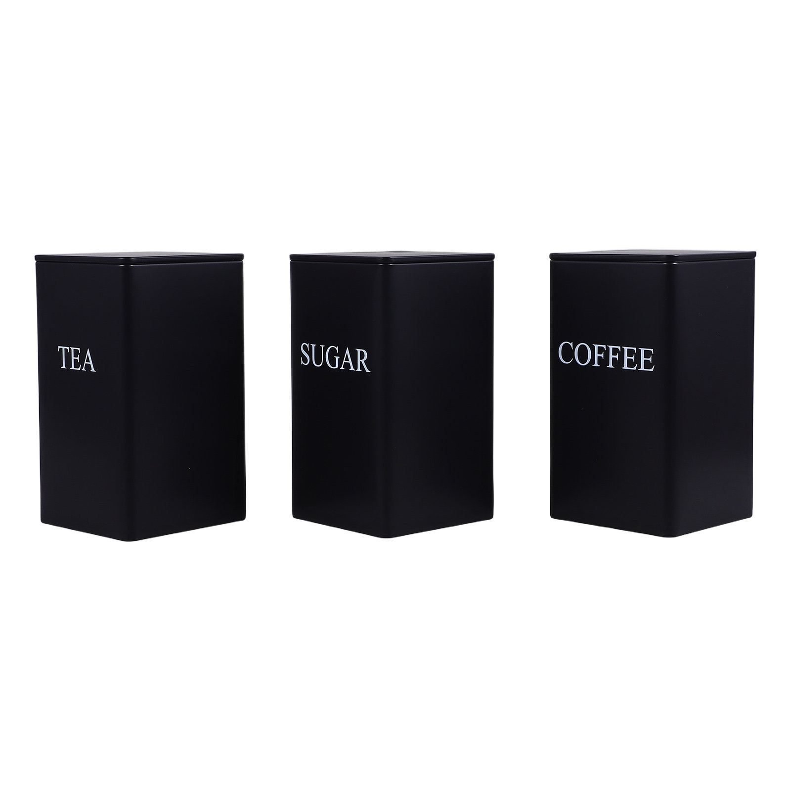 Coffee Tea Jars - 3Pcs Kitchen Storage Canisters Set Metal