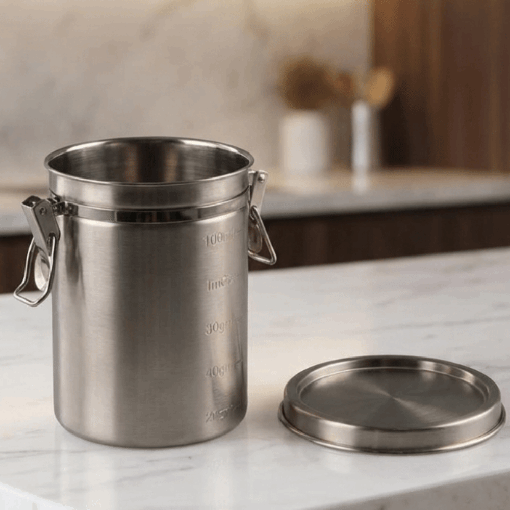 Coffee Tea And Sugar Canisters - 520/1000/1600/2500ml Stainless Steel Storage Tank Leak-Proof