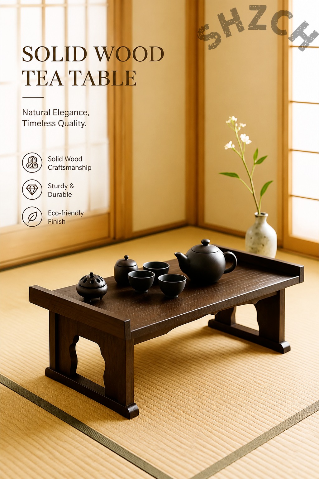 Coffee Tea Or - Foldable Low Wooden Tea Table –