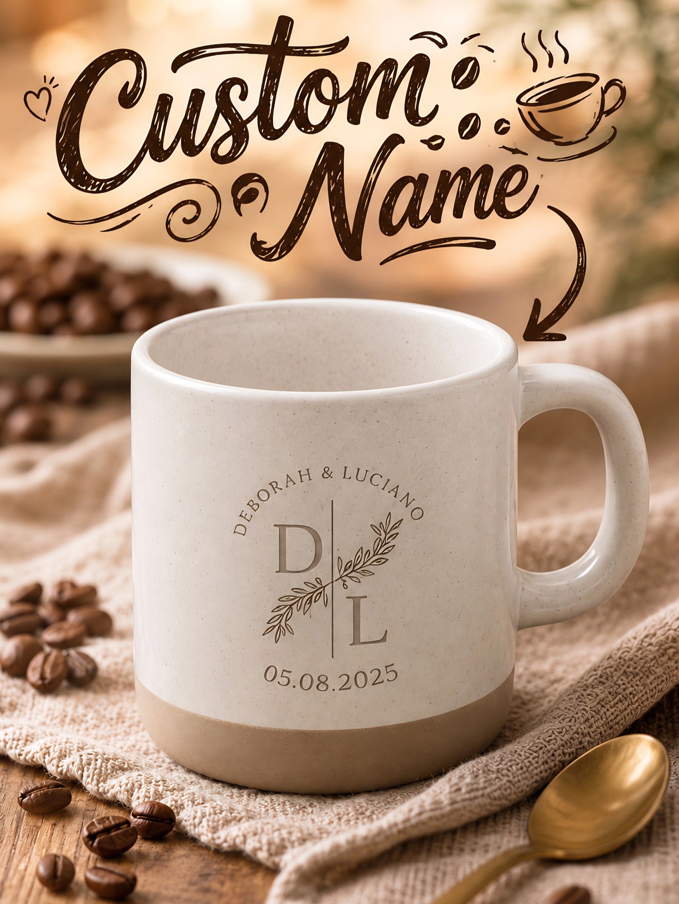 Coffee Tea Meaning - 1pc Custom Text Laser Engraved Ceramic