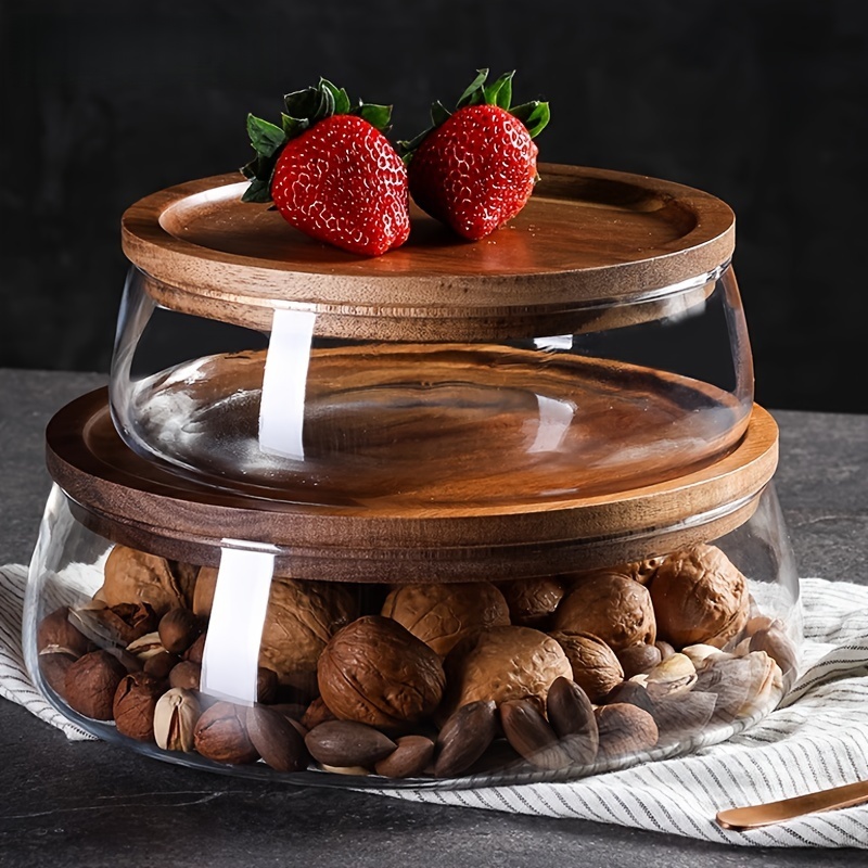 Coffee Tea And Sugar Canisters - Glass Canisters with Wooden Lids –Multi-Purpose