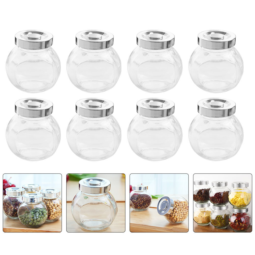 Coffee Tea Jars - Glass Storage Jars 8 Pack Airtight
