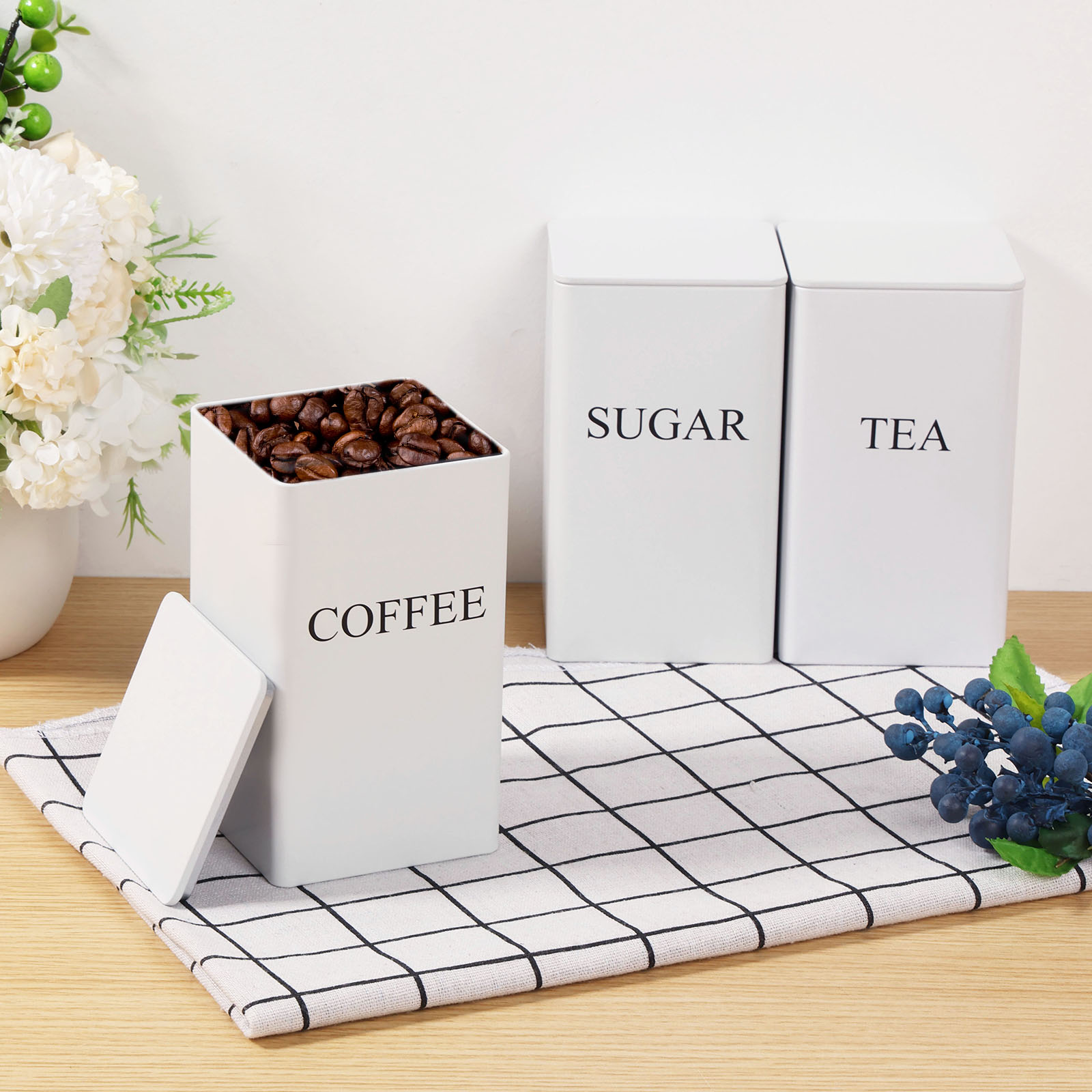 3Pcs Coffee Bean Storage Canis - Canister Coffee Sugar Tea review and price