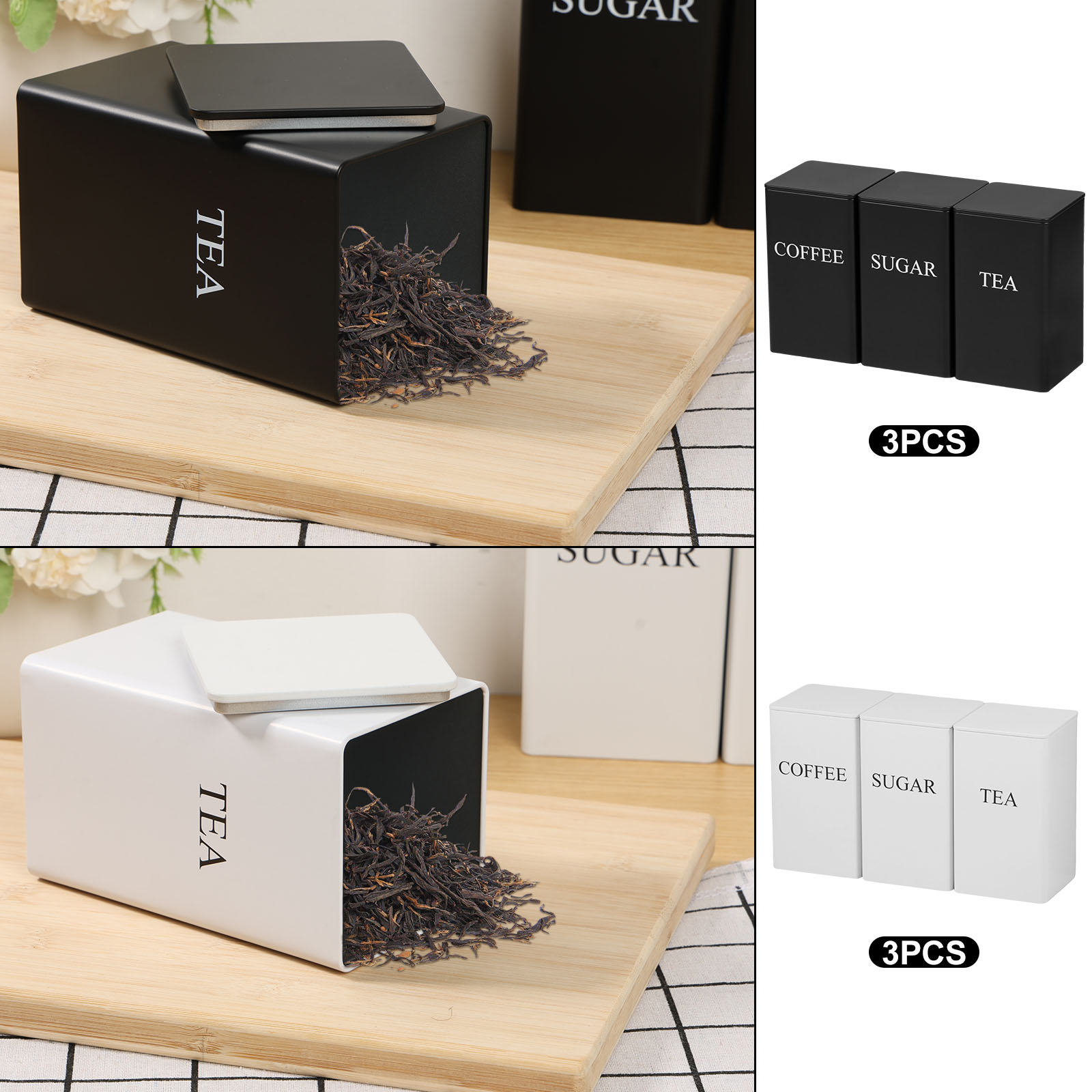 3Pcs Coffee Bean Storage Canis - Canister Coffee Sugar Tea review and price