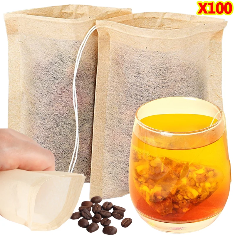 100Pcs Teabags with Drawstring - Coffee Tea And Leaf review and price