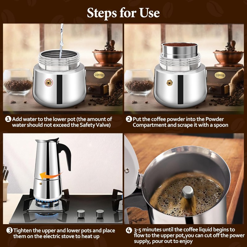 6 Cup Mocha Pot Stainless Stee - Coffee Tea Chocolate review and price