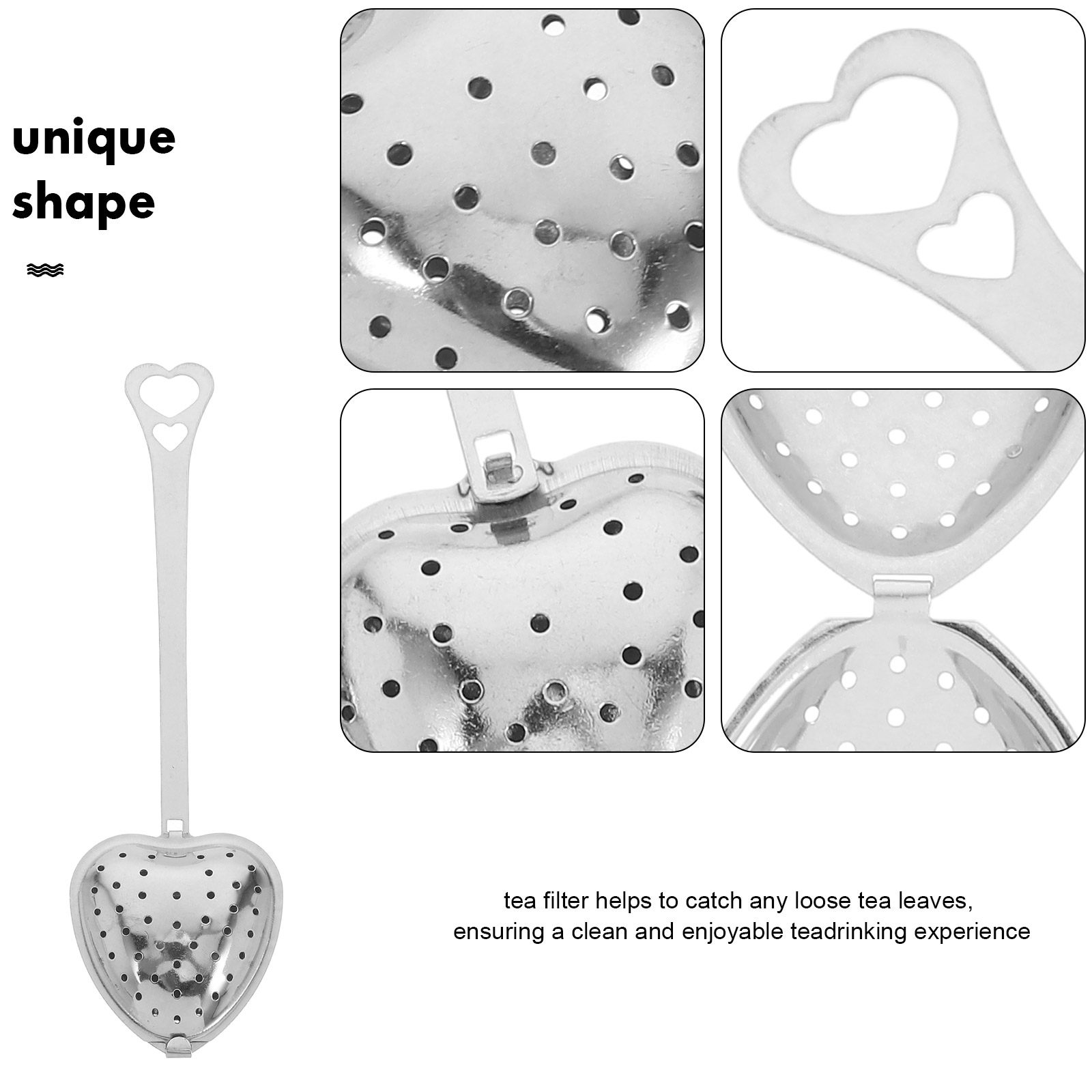 6Pcs Stainless Steel Heart Tea - Coffee Tea And Leaf review and price