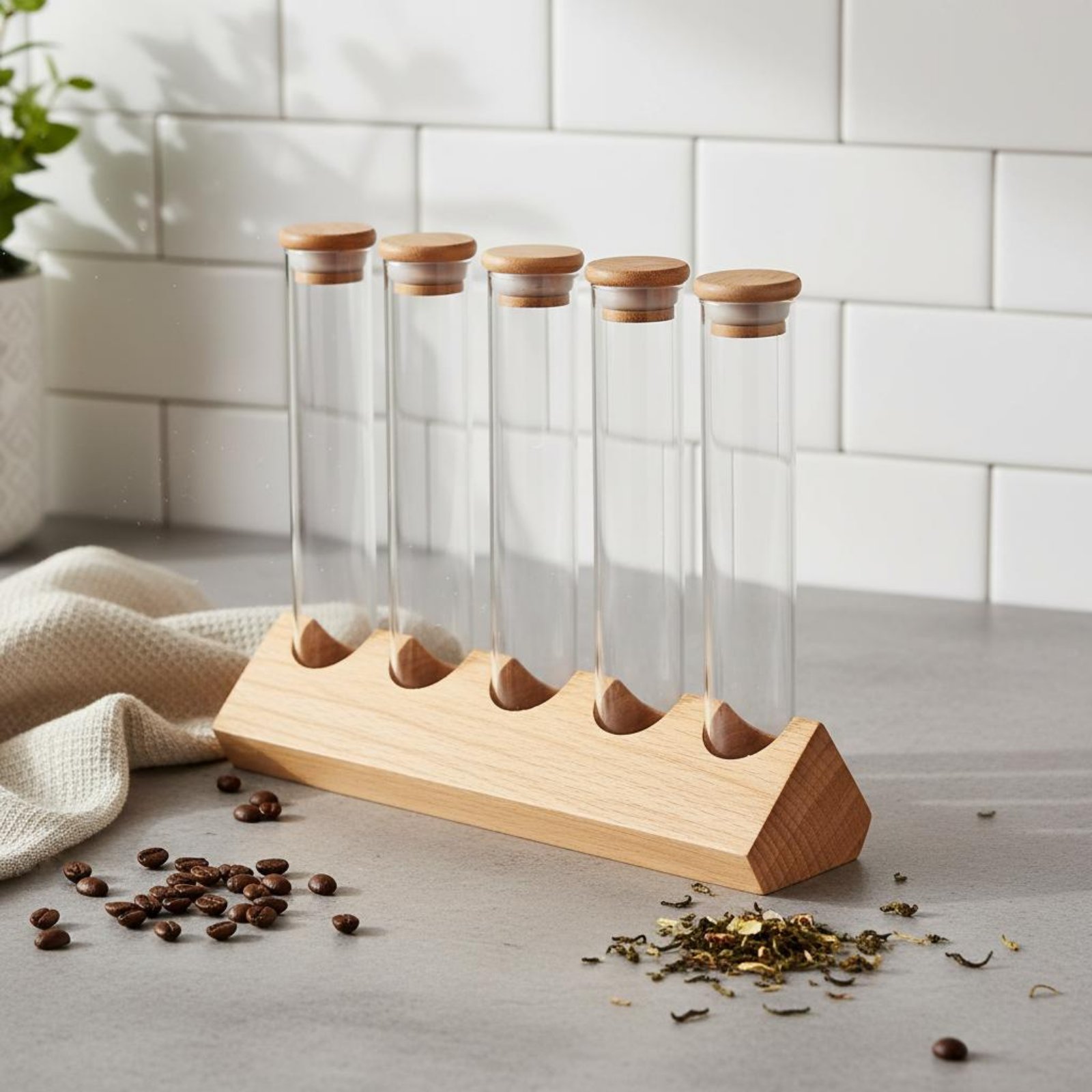 Glass Tube Container Set with  - Coffee Tea Jars review and price