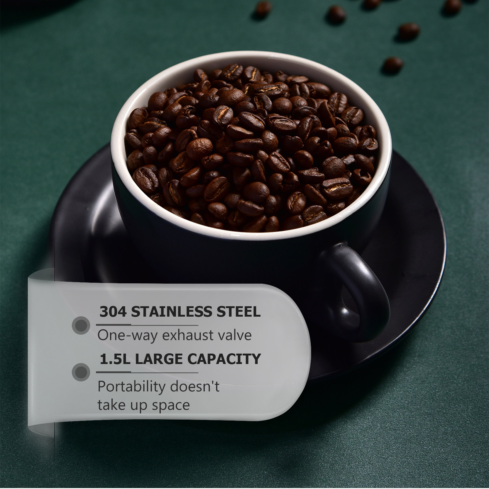 1Pcs Coffee Bean Storage Conta - Coffee Tea Jars review and price