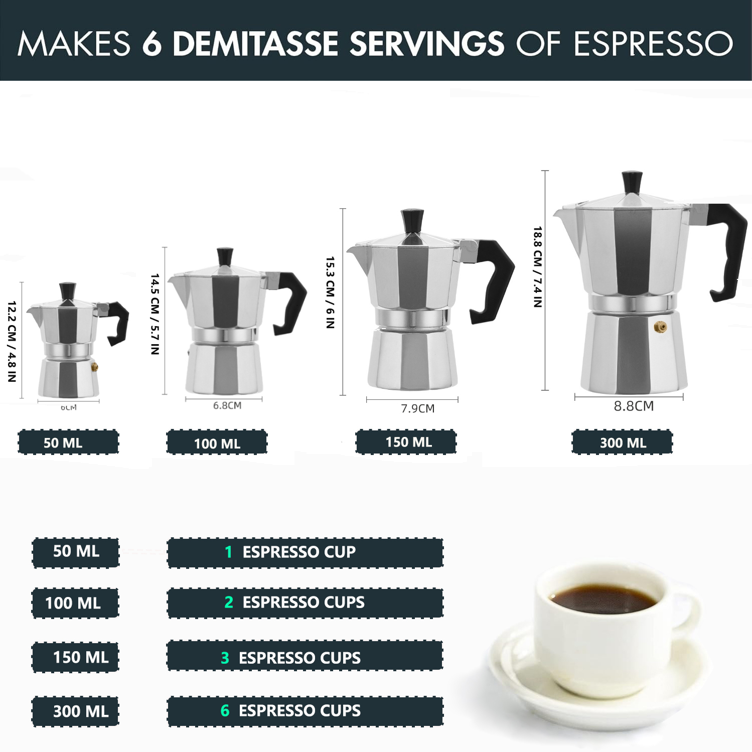 Classic Aluminum Moka Pot 50-3 - Coffee Tea Chocolate review and price