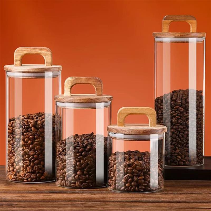 Clear Glass Jar with Bamboo Li - Canister Coffee Sugar Tea review and price