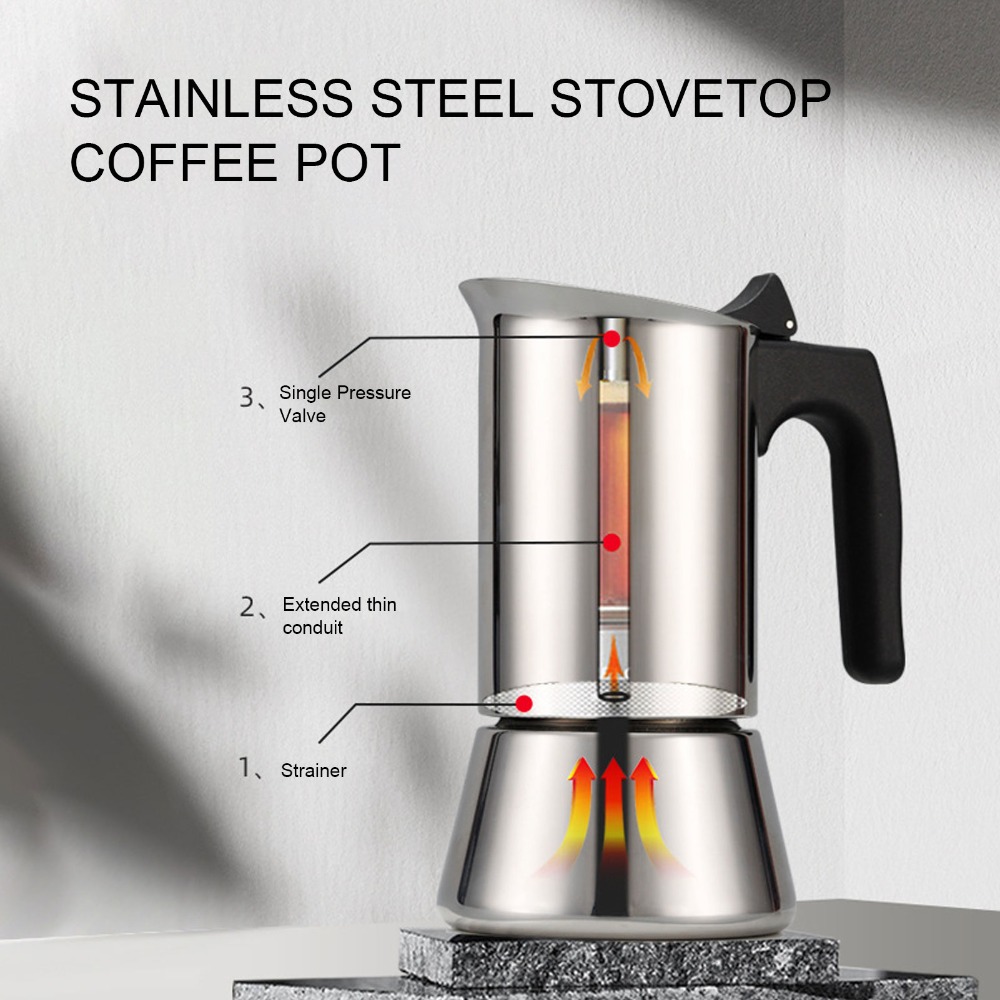 Stainless Steel Moka Pot Large - Coffee Tea Chocolate review and price