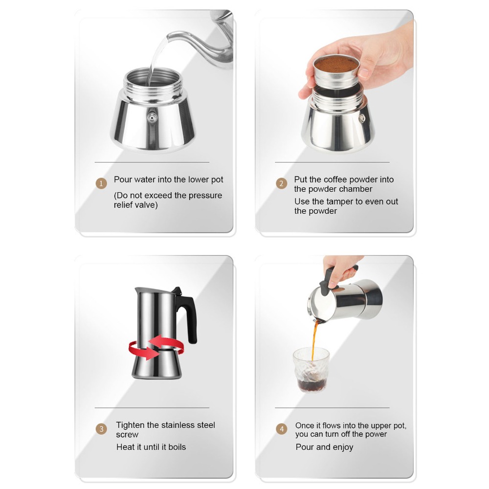 Stainless Steel Moka Pot Large - Coffee Tea Chocolate review and price