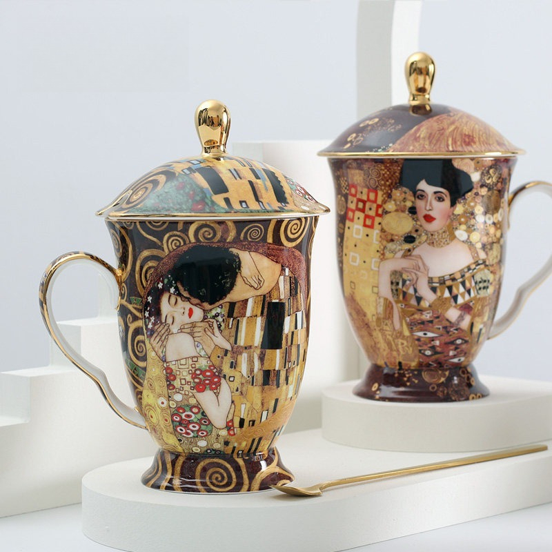 European Ceramic Mug with Lid  - Coffee Tea Chocolate review and price