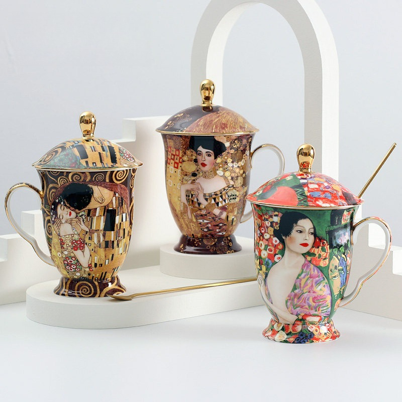 European Ceramic Mug with Lid  - Coffee Tea Chocolate review and price