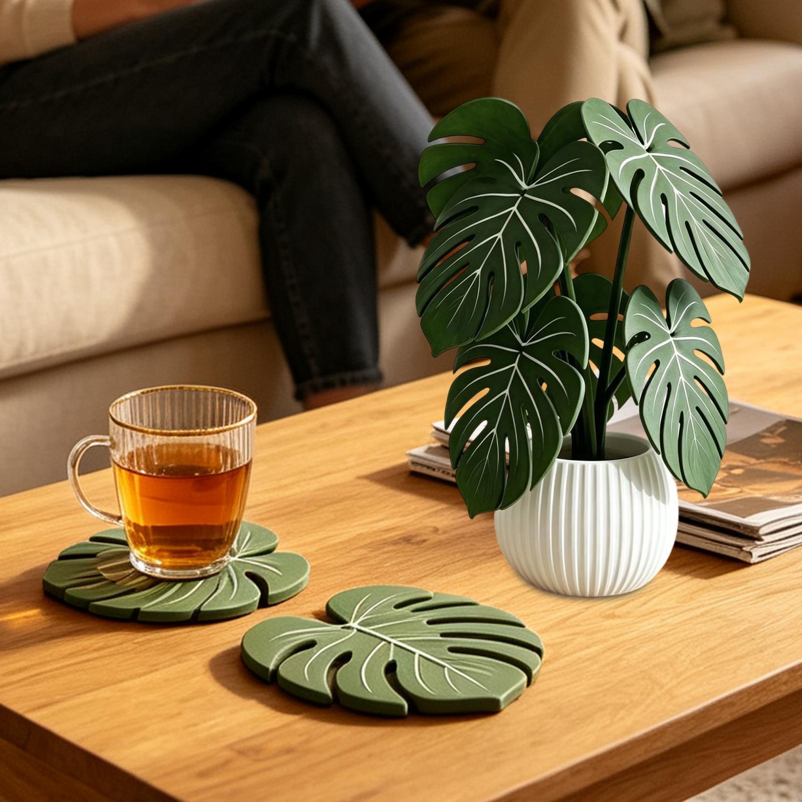 Artificial Leaf Coaster Fake G - Coffee Tea And Leaf review and price