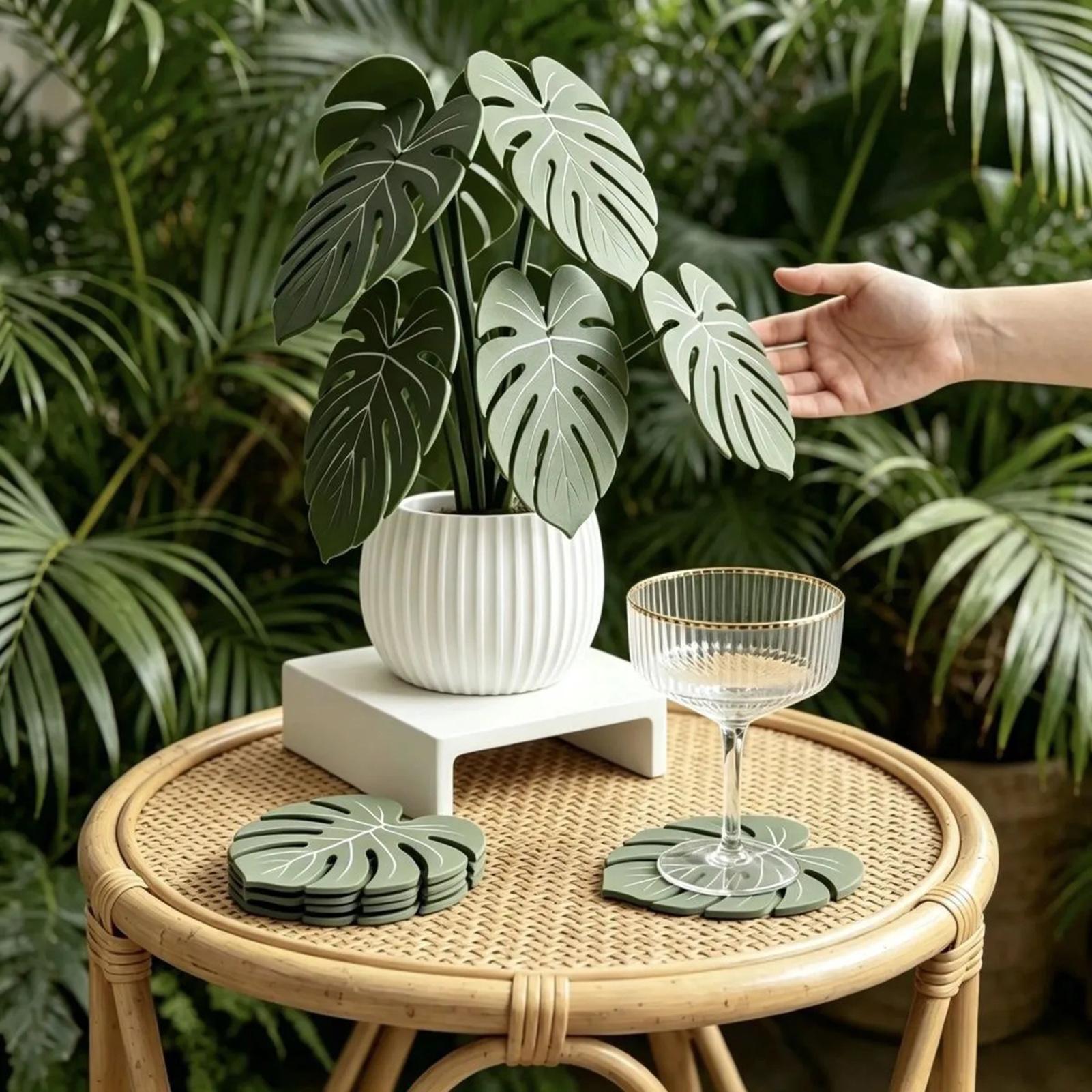 Artificial Leaf Coaster Fake G - Coffee Tea And Leaf review and price