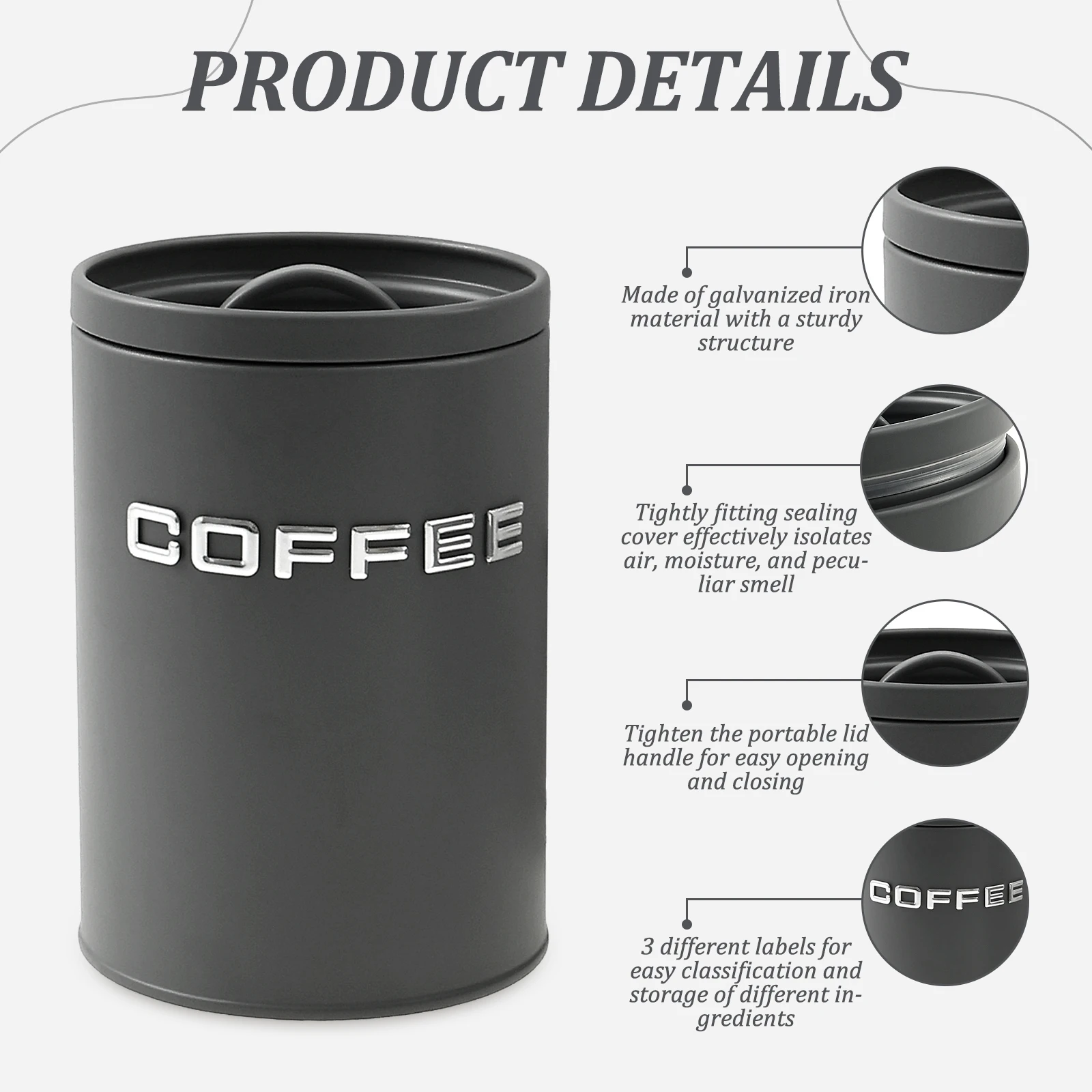 3 Pcs Tea Coffee Sugar Caniste - Canister Coffee Sugar Tea review and price