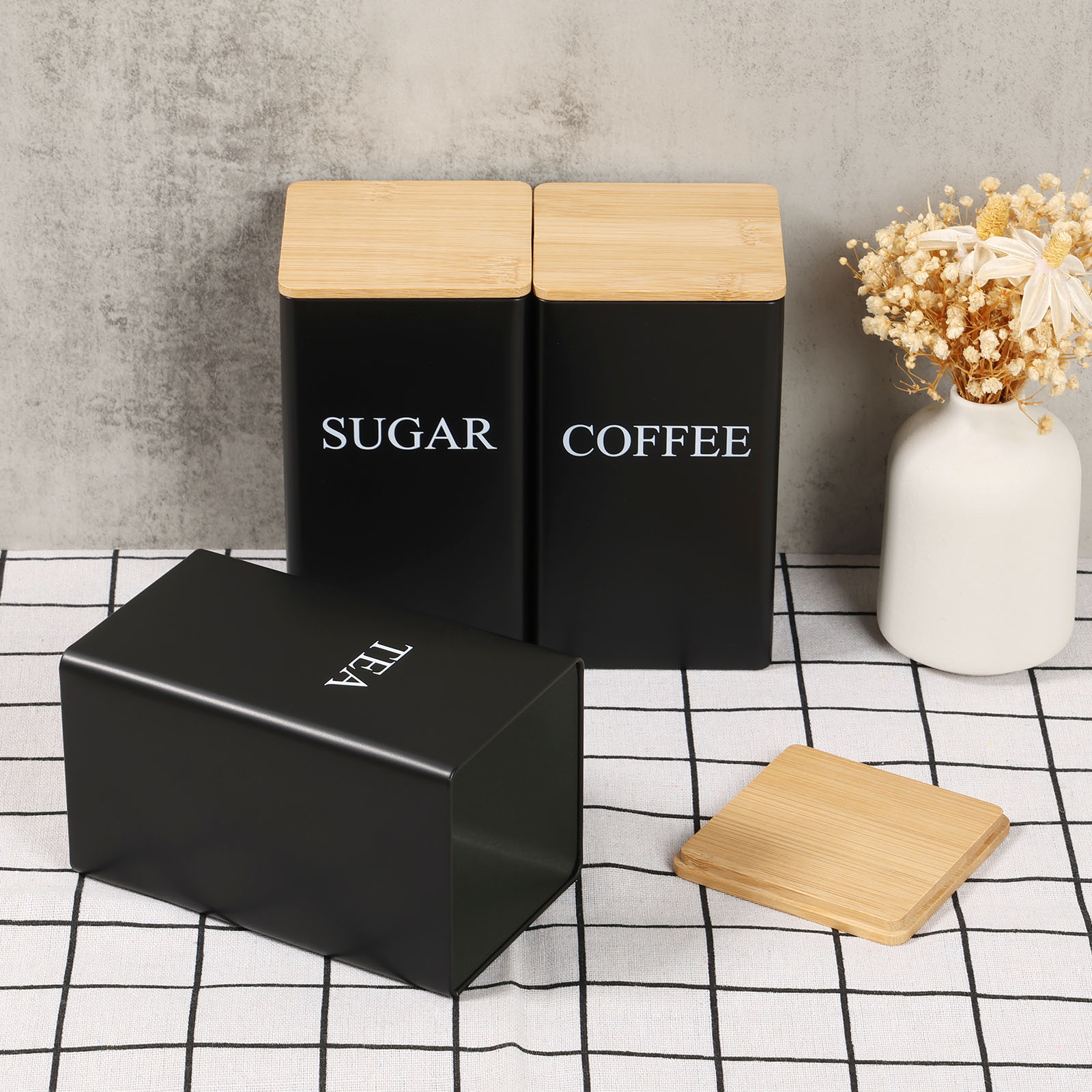 Coffee Bean Storage Jar Metal  - Coffee Tea And Sugar Canisters review and price