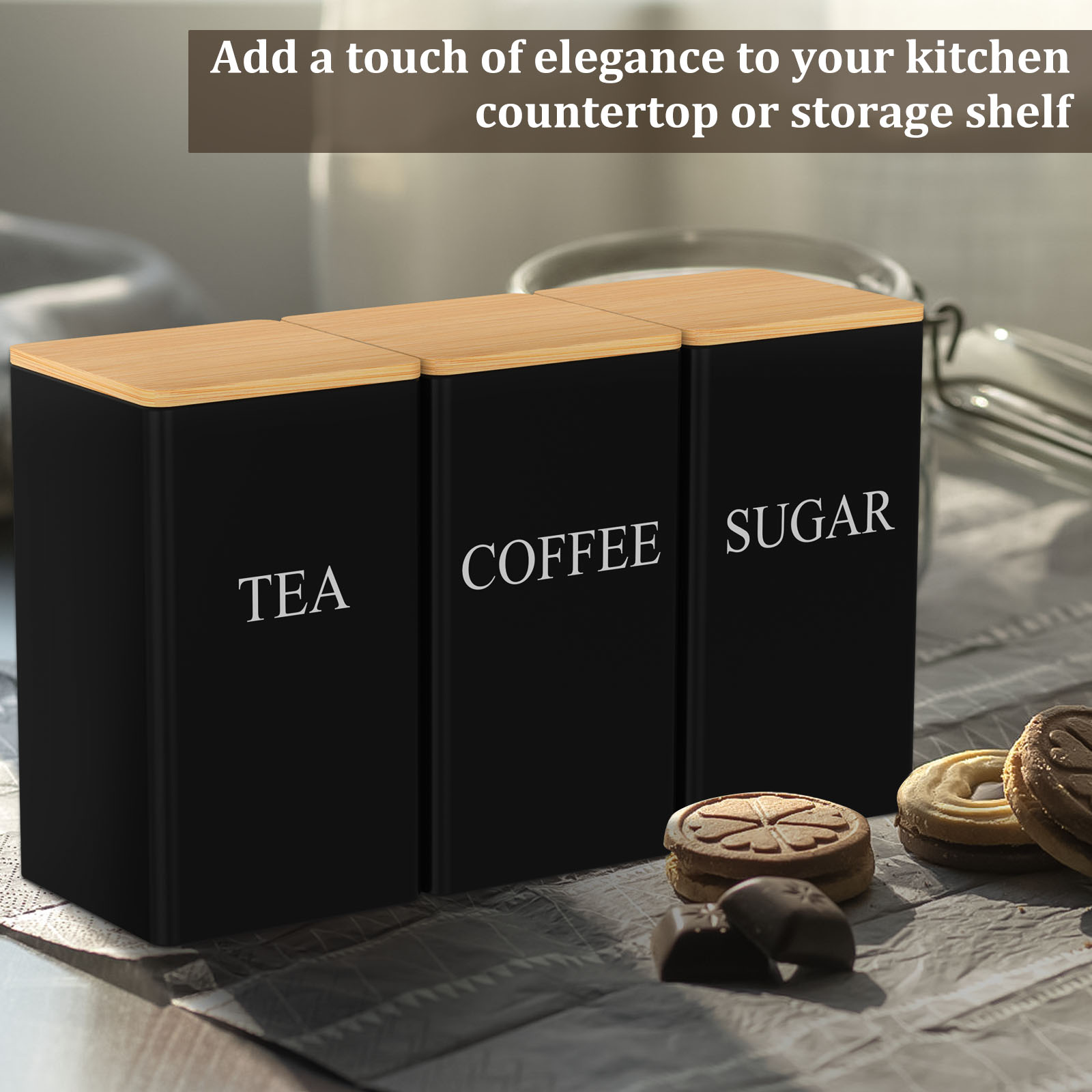 Coffee Bean Storage Jar Metal  - Coffee Tea And Sugar Canisters review and price